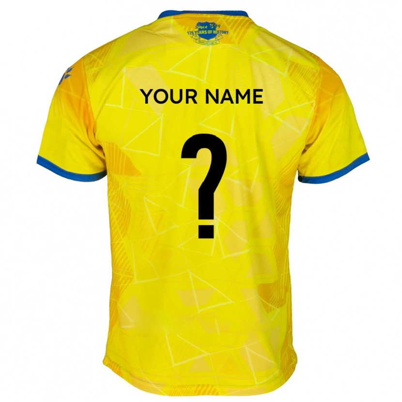 Danxen Herren Ihren Namen #0 Gelb Blau Auswärtstrikot Trikot 2025/26 T-Shirt Österreich