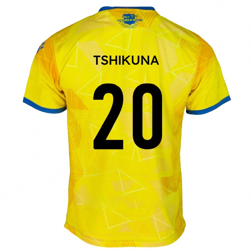 Danxen Herren Nathan Tshikuna #20 Gelb Blau Auswärtstrikot Trikot 2025/26 T-Shirt Österreich