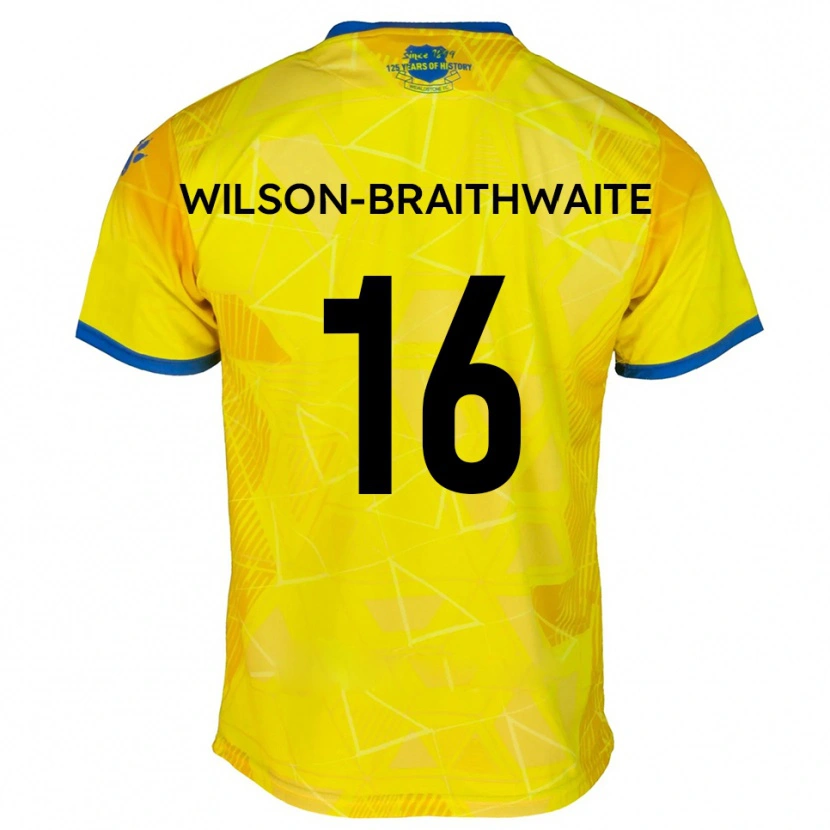 Danxen Herren Makai Wilson-Braithwaite #16 Gelb Blau Auswärtstrikot Trikot 2025/26 T-Shirt Österreich
