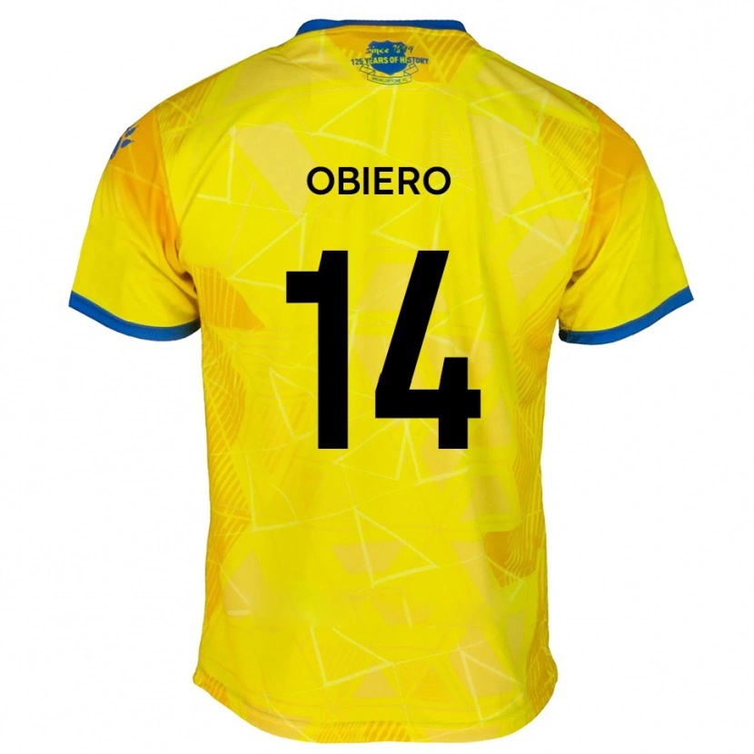Danxen Herren Micah Obiero #14 Gelb Blau Auswärtstrikot Trikot 2025/26 T-Shirt Österreich