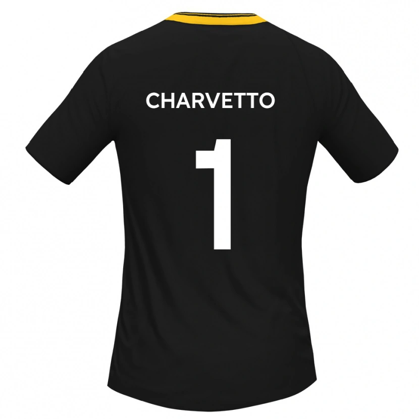 Danxen Herren Michael Charvetto #1 Schwarz Gelb Auswärtstrikot Trikot 2025/26 T-Shirt Österreich
