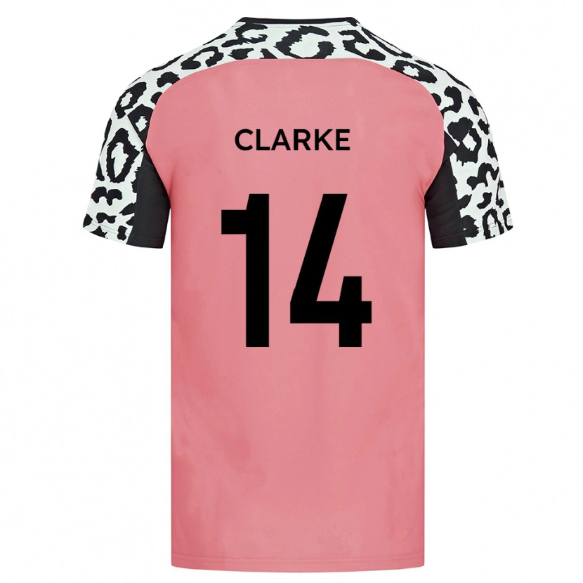 Danxen Herren Jayden Clarke #14 Pink Schwarz Auswärtstrikot Trikot 2025/26 T-Shirt Österreich