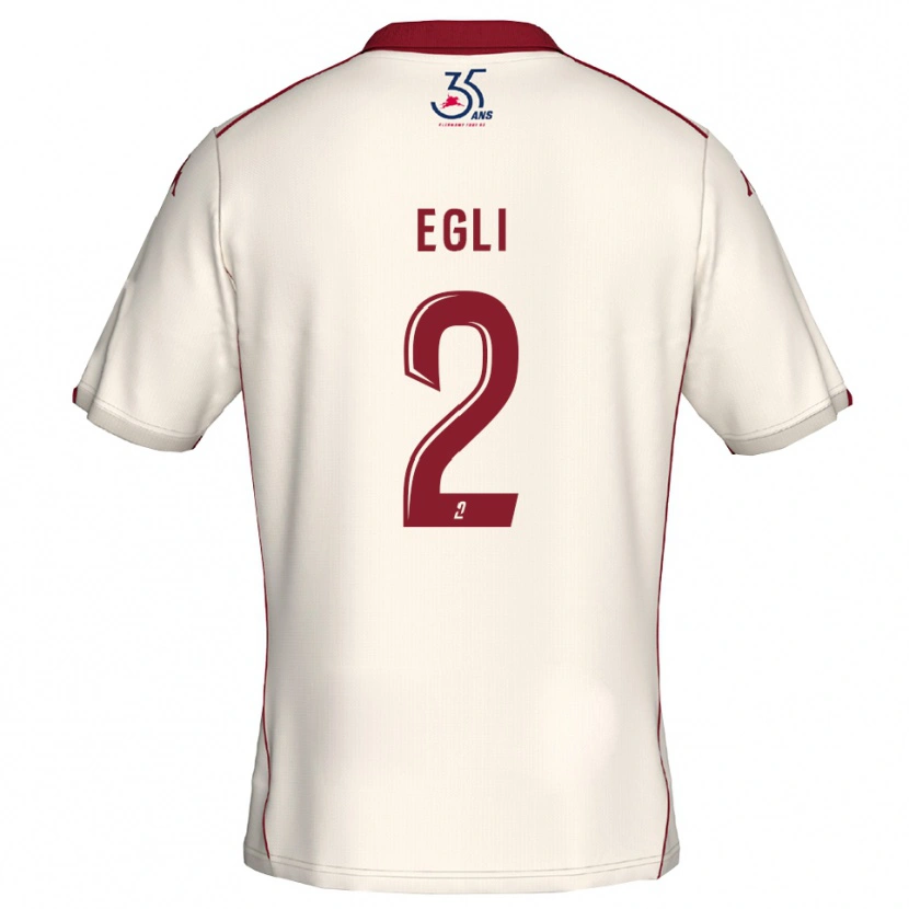 Danxen Herren Mattéo Egli #2 Weiß Burgunder Auswärtstrikot Trikot 2025/26 T-Shirt Österreich