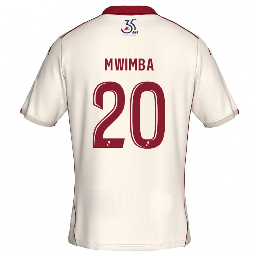 Danxen Herren Josué Mwimba Isala #20 Weiß Burgunder Auswärtstrikot Trikot 2025/26 T-Shirt Österreich