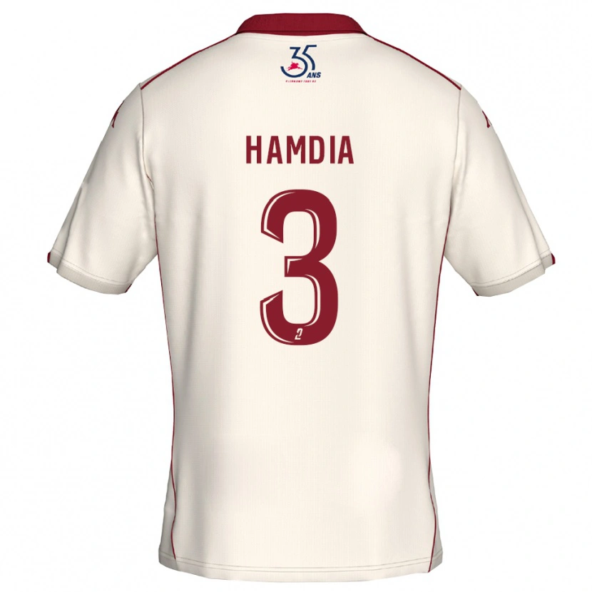 Danxen Herren Ilyes Hamdia #3 Weiß Burgunder Auswärtstrikot Trikot 2025/26 T-Shirt Österreich