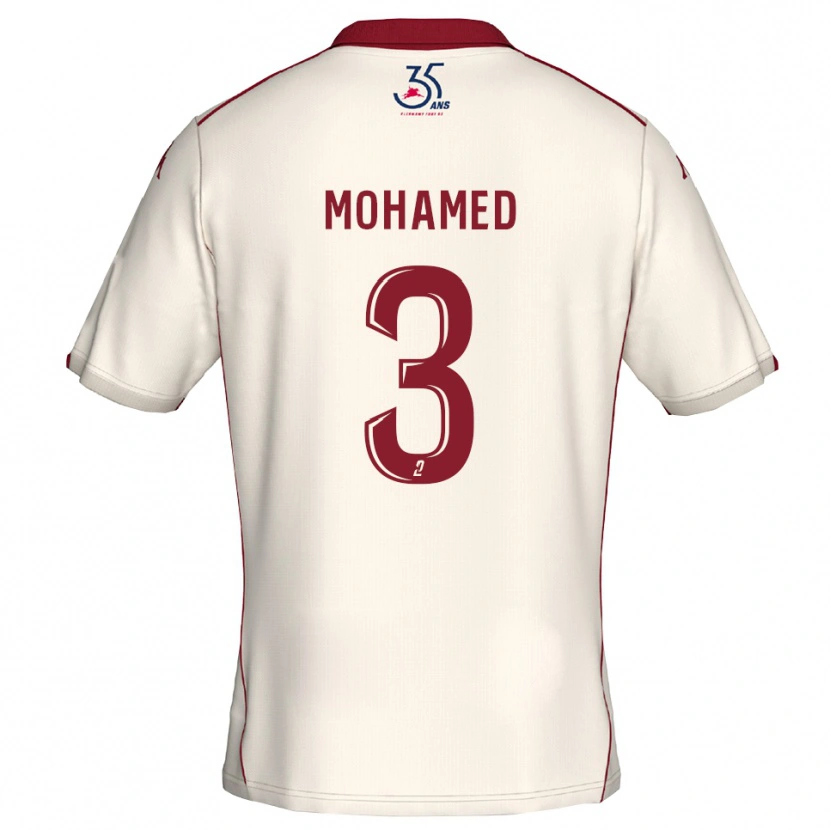 Danxen Herren Yassine Mohamed #3 Weiß Burgunder Auswärtstrikot Trikot 2025/26 T-Shirt Österreich