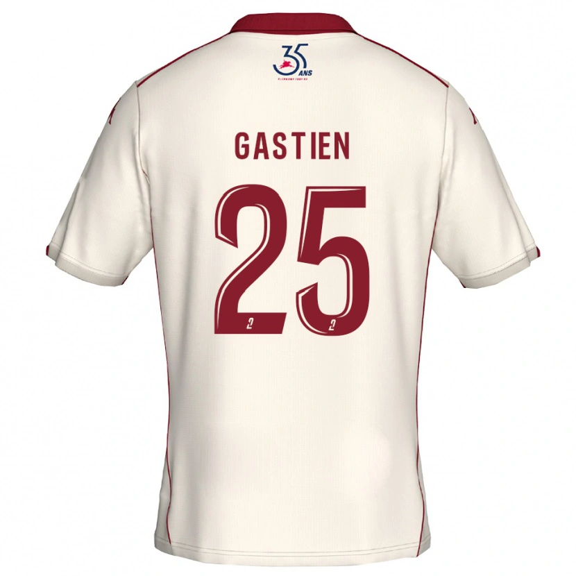 Danxen Herren Johan Gastien #25 Weiß Burgunder Auswärtstrikot Trikot 2025/26 T-Shirt Österreich