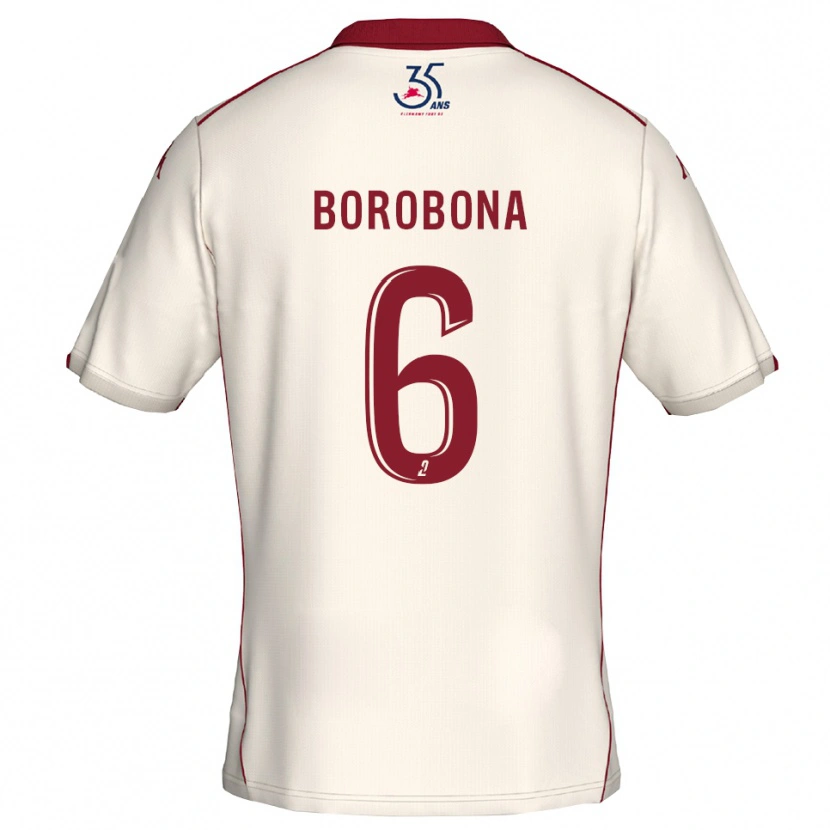 Danxen Herren Uchaël Borobona #6 Weiß Burgunder Auswärtstrikot Trikot 2025/26 T-Shirt Österreich