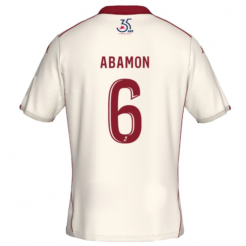Danxen Herren Noélie Abamon #6 Weiß Burgunder Auswärtstrikot Trikot 2025/26 T-Shirt Österreich