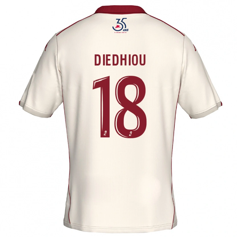 Danxen Herren Famara Diédhiou #18 Weiß Burgunder Auswärtstrikot Trikot 2025/26 T-Shirt Österreich