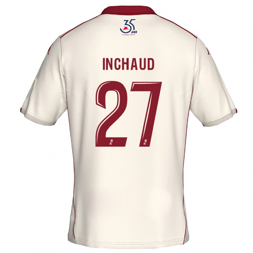 Danxen Herren Marks Inchaud #27 Weiß Burgunder Auswärtstrikot Trikot 2025/26 T-Shirt Österreich