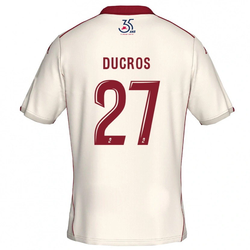 Danxen Herren Estelle Ducros #27 Weiß Burgunder Auswärtstrikot Trikot 2025/26 T-Shirt Österreich