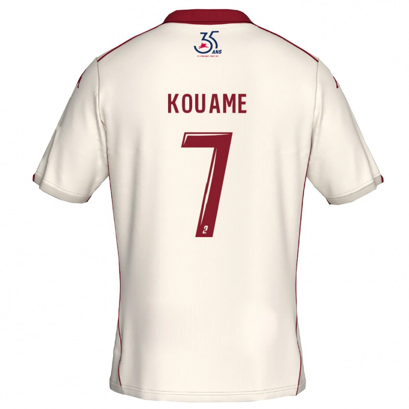 Danxen Herren Loïc Kouame #7 Weiß Burgunder Auswärtstrikot Trikot 2025/26 T-Shirt Österreich