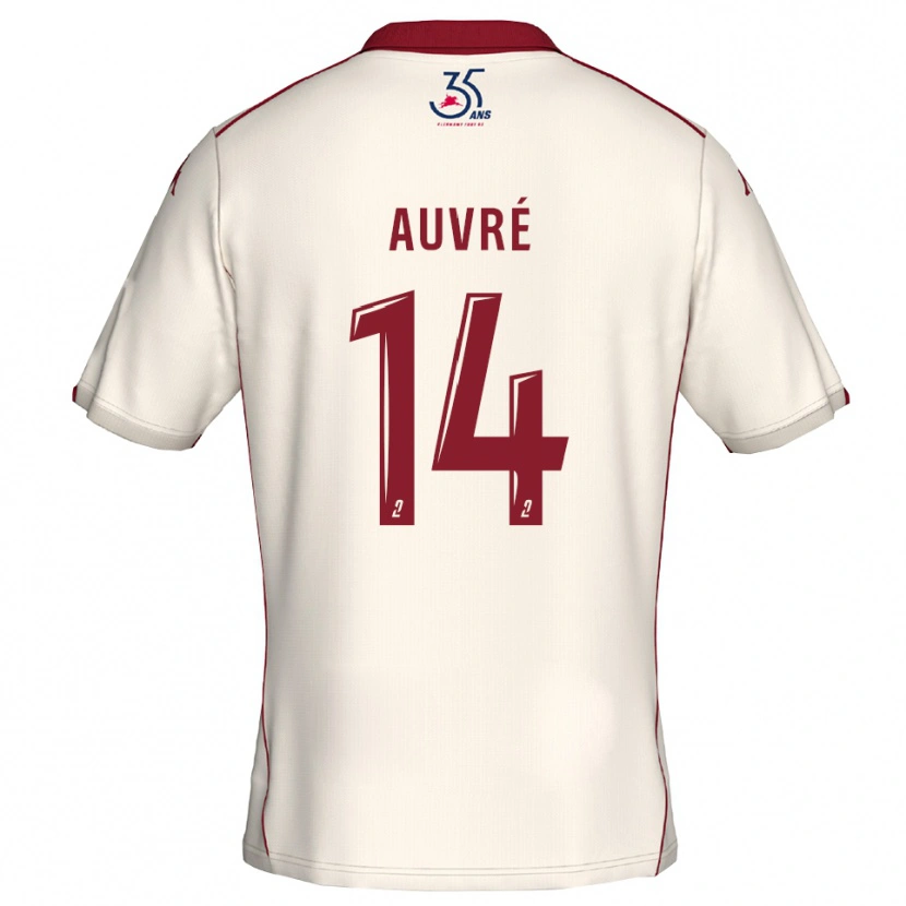 Danxen Herren Tom Auvré #14 Weiß Burgunder Auswärtstrikot Trikot 2025/26 T-Shirt Österreich
