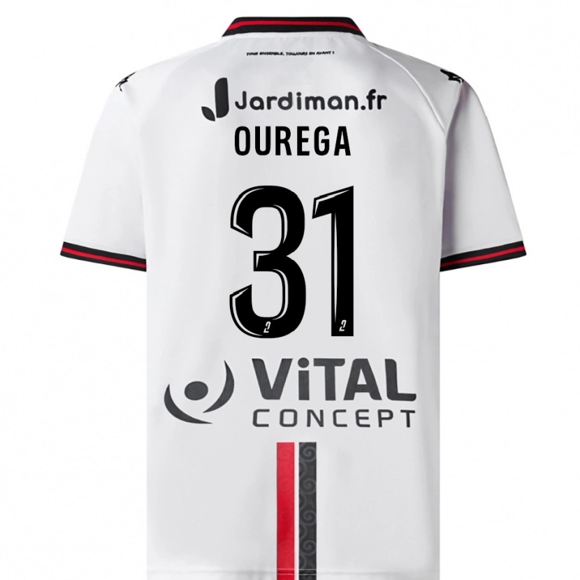 Danxen Herren Dylan Ourega #31 Weiß Rot Auswärtstrikot Trikot 2025/26 T-Shirt Österreich