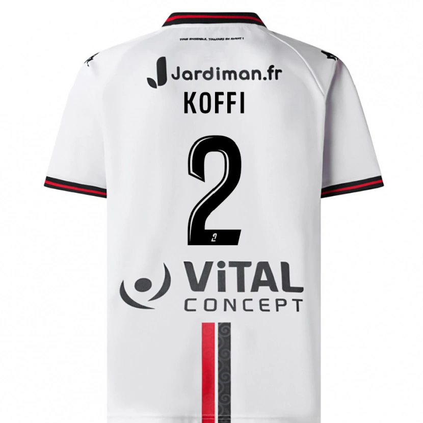 Danxen Herren Erwin Koffi #2 Weiß Rot Auswärtstrikot Trikot 2025/26 T-Shirt Österreich