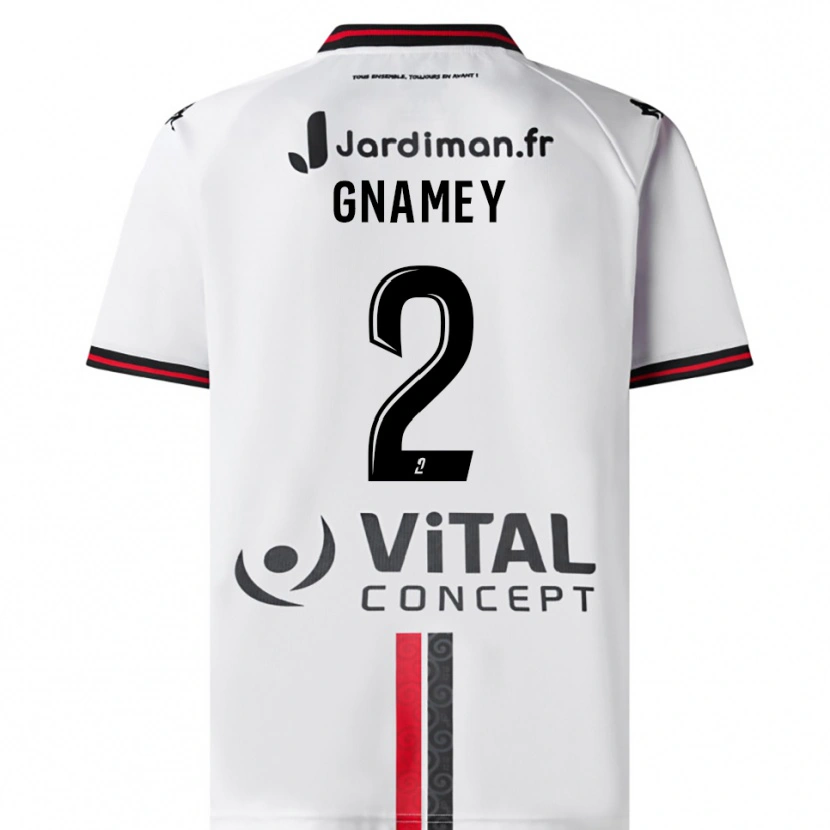 Danxen Herren Servais Gnamey #2 Weiß Rot Auswärtstrikot Trikot 2025/26 T-Shirt Österreich