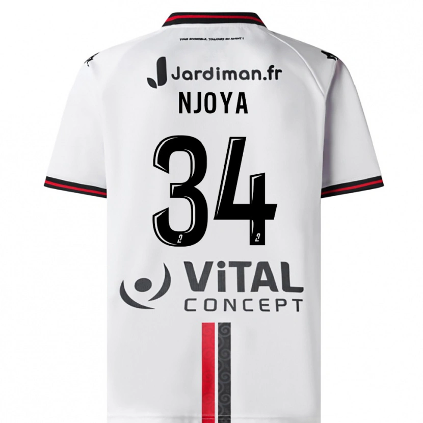 Danxen Herren Youssef Njoya #34 Weiß Rot Auswärtstrikot Trikot 2025/26 T-Shirt Österreich