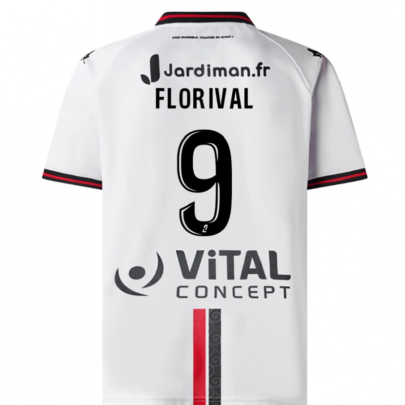 Danxen Herren Nicolas Florival #9 Weiß Rot Auswärtstrikot Trikot 2025/26 T-Shirt Österreich