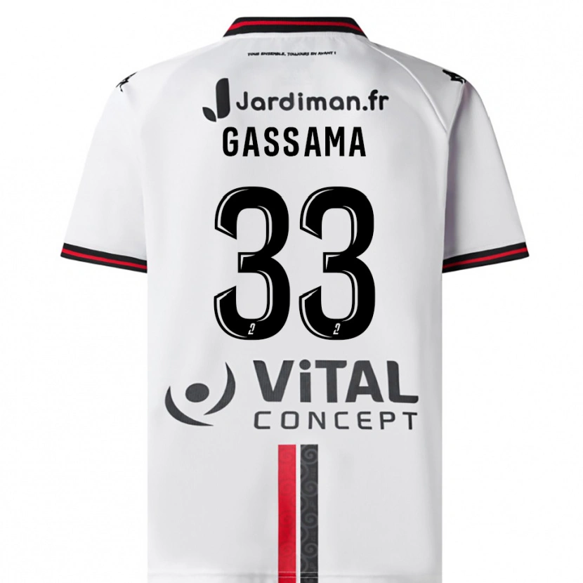 Danxen Herren Eden Gassama #33 Weiß Rot Auswärtstrikot Trikot 2025/26 T-Shirt Österreich