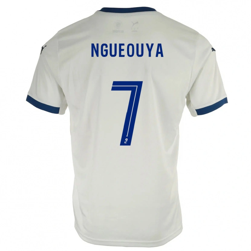Danxen Herren Anthony Ngueouya #7 Weiß Blau Auswärtstrikot Trikot 2025/26 T-Shirt Österreich