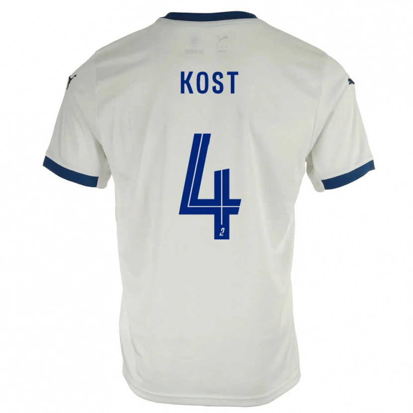 Danxen Herren Enzo Kost #4 Weiß Blau Auswärtstrikot Trikot 2025/26 T-Shirt Österreich