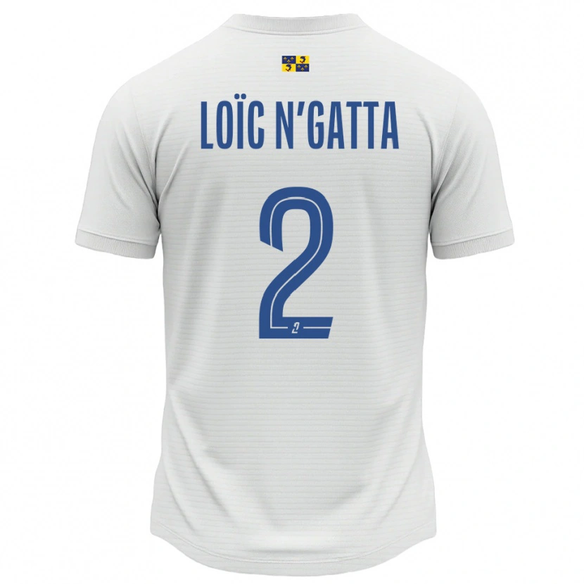 Danxen Herren Ange Loïc N'gatta #2 Weiß Blau Auswärtstrikot Trikot 2025/26 T-Shirt Österreich