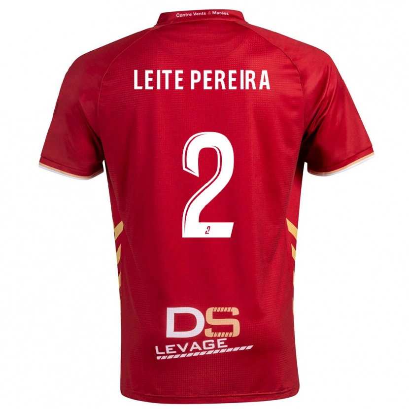 Danxen Herren Matéo Leite Pereira #2 Burgunder Gold Auswärtstrikot Trikot 2025/26 T-Shirt Österreich