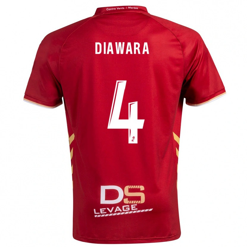 Danxen Herren Sékhou Diawara #4 Burgunder Gold Auswärtstrikot Trikot 2025/26 T-Shirt Österreich