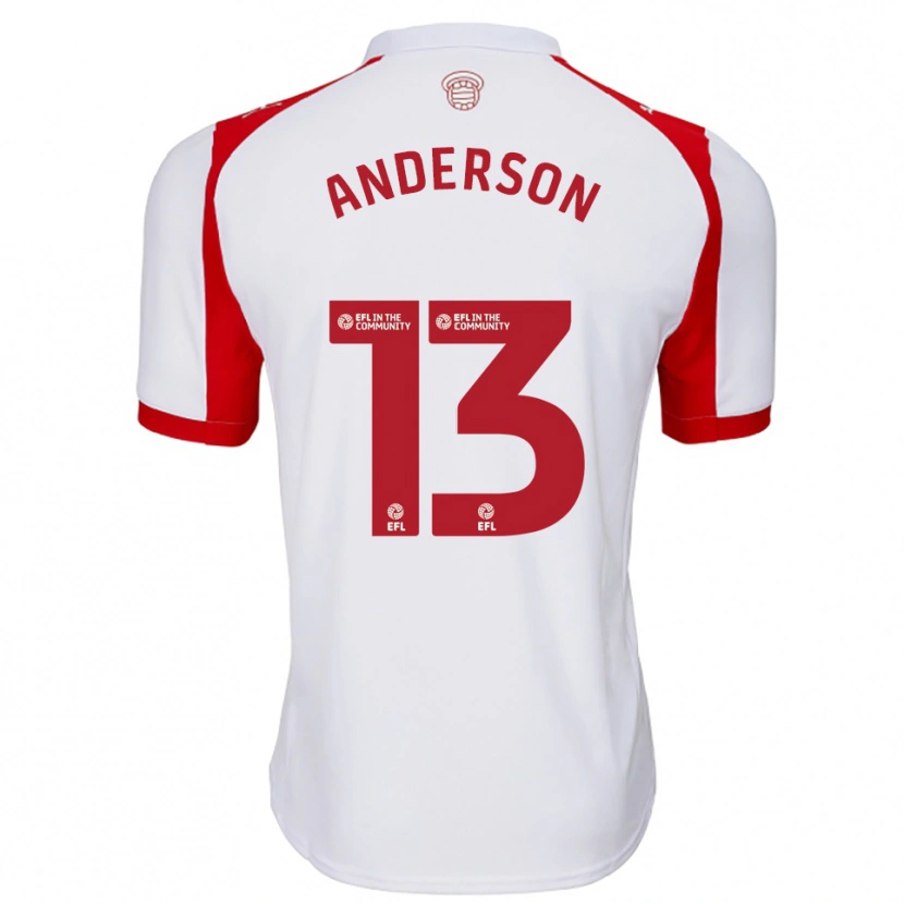 Danxen Damen Calum Anderson #13 Weiß Rot Heimtrikot Trikot 2025/26 T-Shirt Österreich
