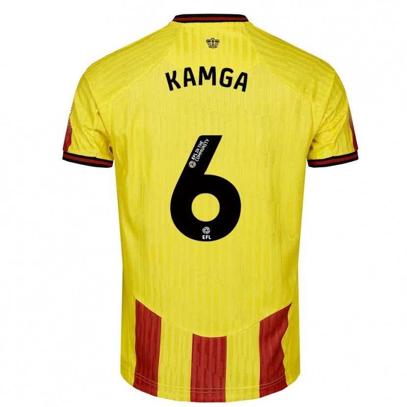 Danxen Damen Ian Kamga #6 Gelb Rot Heimtrikot Trikot 2025/26 T-Shirt Österreich