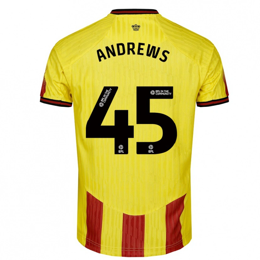 Danxen Damen Ryan Andrews #45 Gelb Rot Heimtrikot Trikot 2025/26 T-Shirt Österreich