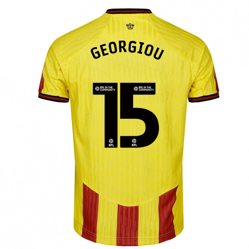 Danxen Damen Andria Georgiou #15 Gelb Rot Heimtrikot Trikot 2025/26 T-Shirt Österreich