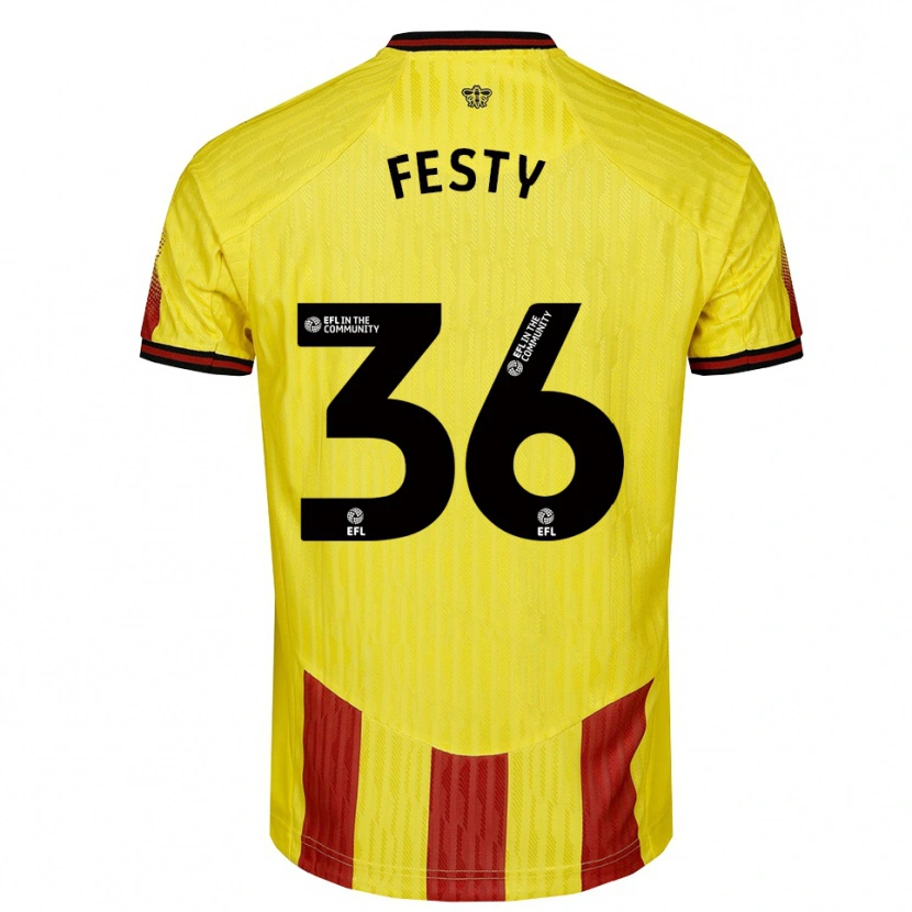 Danxen Damen Festy Ebosele #36 Gelb Rot Heimtrikot Trikot 2025/26 T-Shirt Österreich