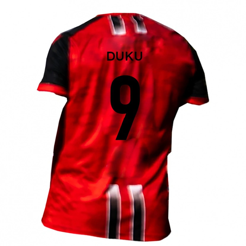 Danxen Damen Manny Duku #9 Rot Schwarz Heimtrikot Trikot 2025/26 T-Shirt Österreich