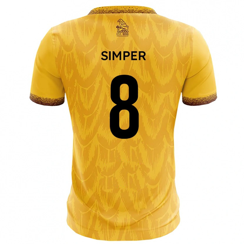 Danxen Damen Lewis Simper #8 Gelb Braun Heimtrikot Trikot 2025/26 T-Shirt Österreich