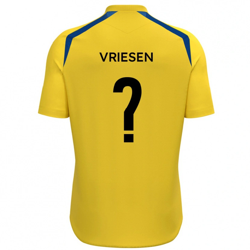 Danxen Damen Fabian Vriesen #0 Gelb Blau Heimtrikot Trikot 2025/26 T-Shirt Österreich