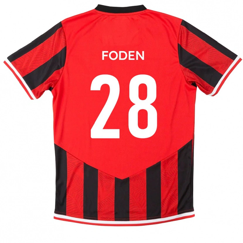 Danxen Damen Daniel Foden #28 Rot Schwarz Heimtrikot Trikot 2025/26 T-Shirt Österreich