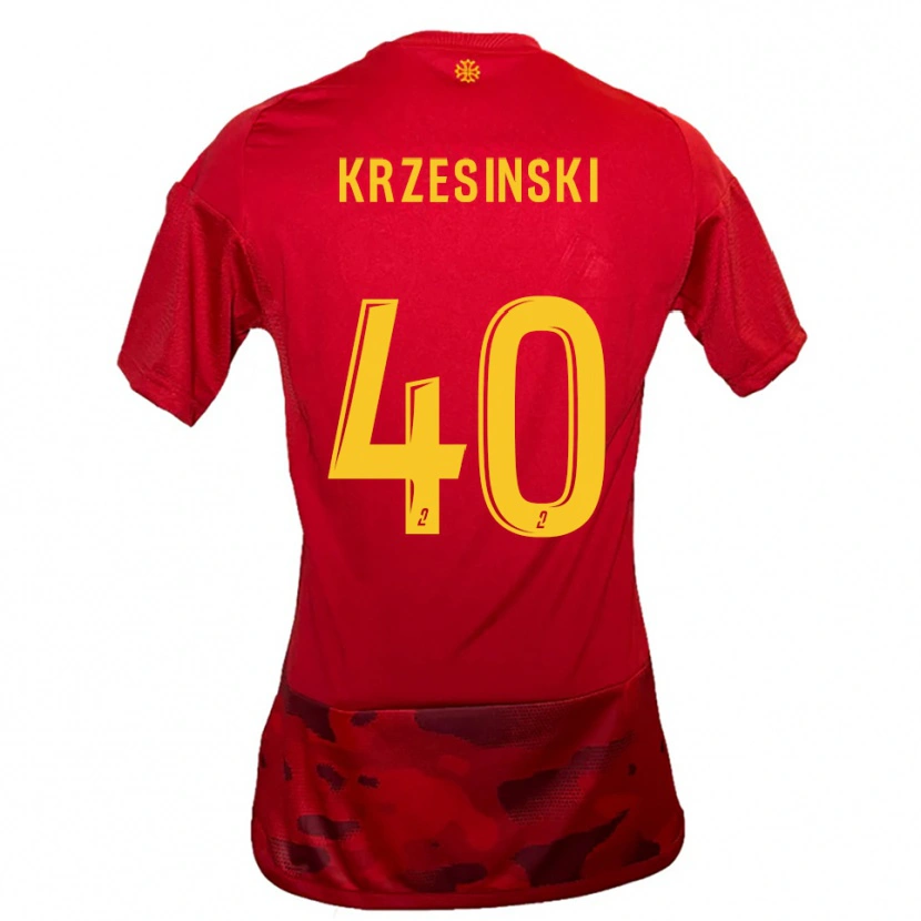 Danxen Damen Clément Krzesinski #40 Rot Gelb Heimtrikot Trikot 2025/26 T-Shirt Österreich