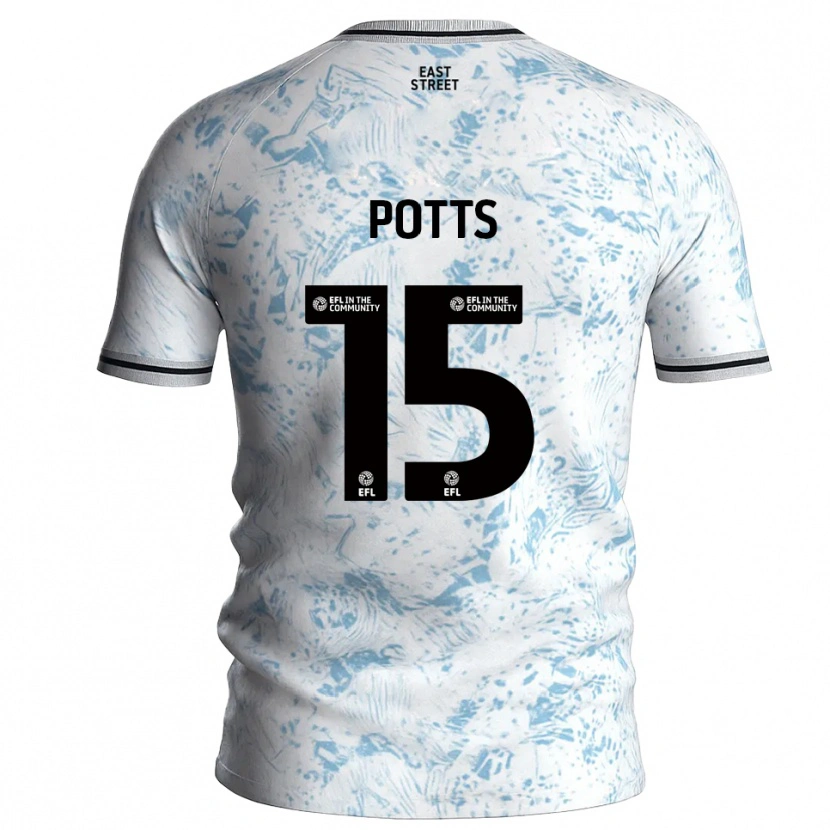 Danxen Damen Dan Potts #15 Weiß Himmelblau Auswärtstrikot Trikot 2025/26 T-Shirt Österreich