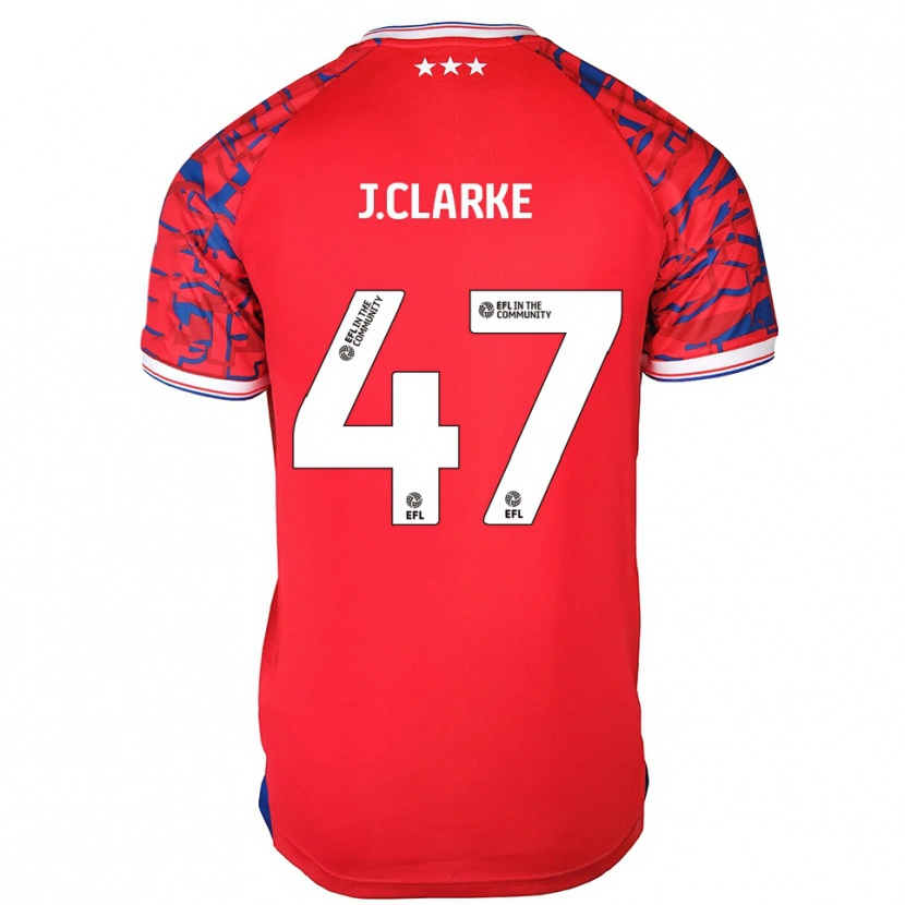 Danxen Damen Jack Clarke #47 Rot Blau Auswärtstrikot Trikot 2025/26 T-Shirt Österreich