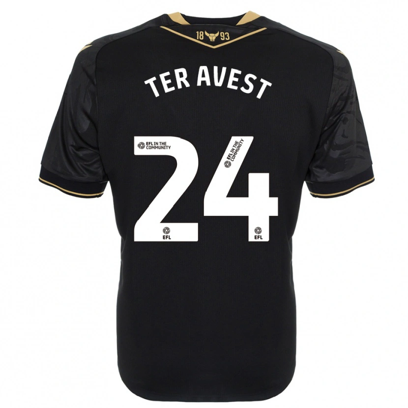 Danxen Damen Hidde Ter Avest #24 Schwarz Gold Auswärtstrikot Trikot 2025/26 T-Shirt Österreich