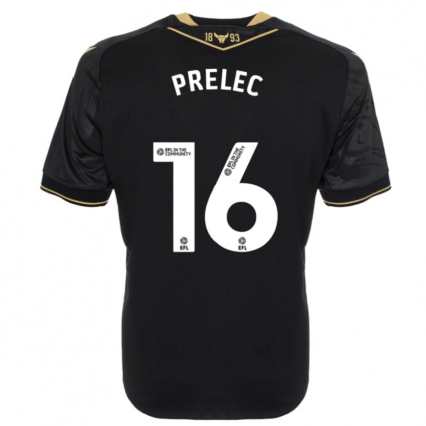 Danxen Damen Nik Prelec #16 Schwarz Gold Auswärtstrikot Trikot 2025/26 T-Shirt Österreich