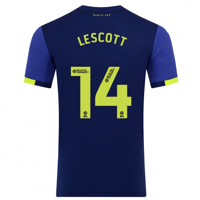 Danxen Damen Clayton Lescott #14 Marine Gelb Auswärtstrikot Trikot 2025/26 T-Shirt Österreich
