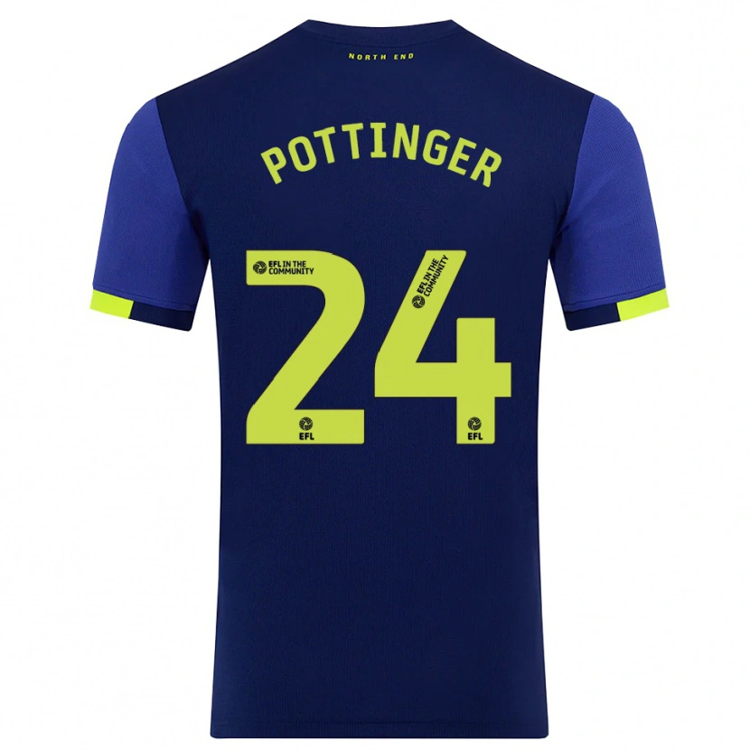 Danxen Damen Kaya Pottinger #24 Marine Gelb Auswärtstrikot Trikot 2025/26 T-Shirt Österreich