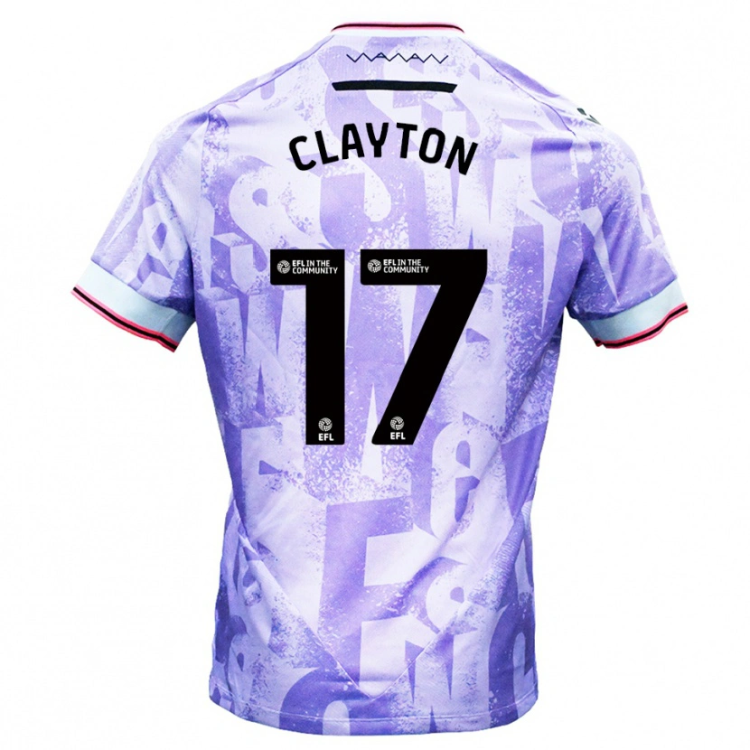 Danxen Damen Liam Clayton #17 Lila Weiß Auswärtstrikot Trikot 2025/26 T-Shirt Österreich