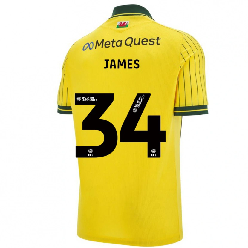Danxen Damen Aaron James #34 Gelb Grün Auswärtstrikot Trikot 2025/26 T-Shirt Österreich