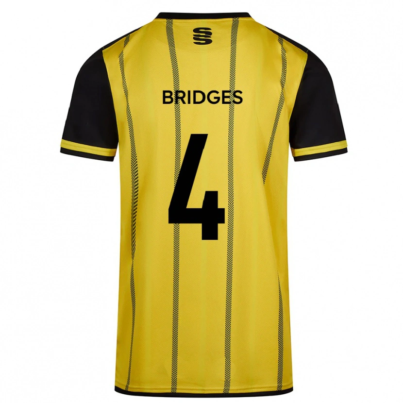 Danxen Damen Jacob Bridges #4 Gelb Schwarz Auswärtstrikot Trikot 2025/26 T-Shirt Österreich