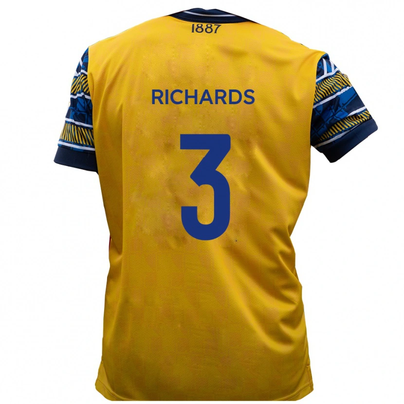 Danxen Damen Caleb Richards #3 Gelb Schwarz Auswärtstrikot Trikot 2025/26 T-Shirt Österreich