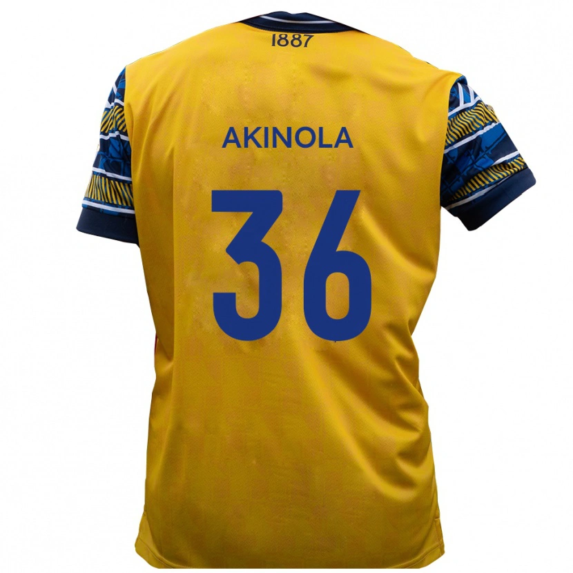 Danxen Damen Tim Akinola #36 Gelb Schwarz Auswärtstrikot Trikot 2025/26 T-Shirt Österreich